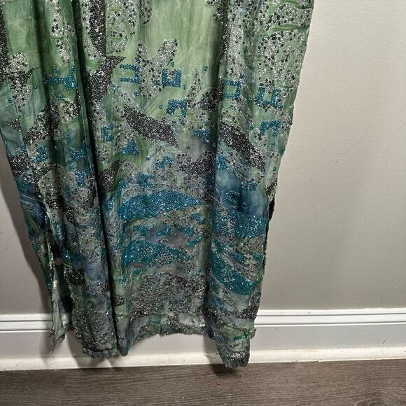 Bejeweled glitter embellished floor length maxi dress & duster jacket set - Picture 16 of 16